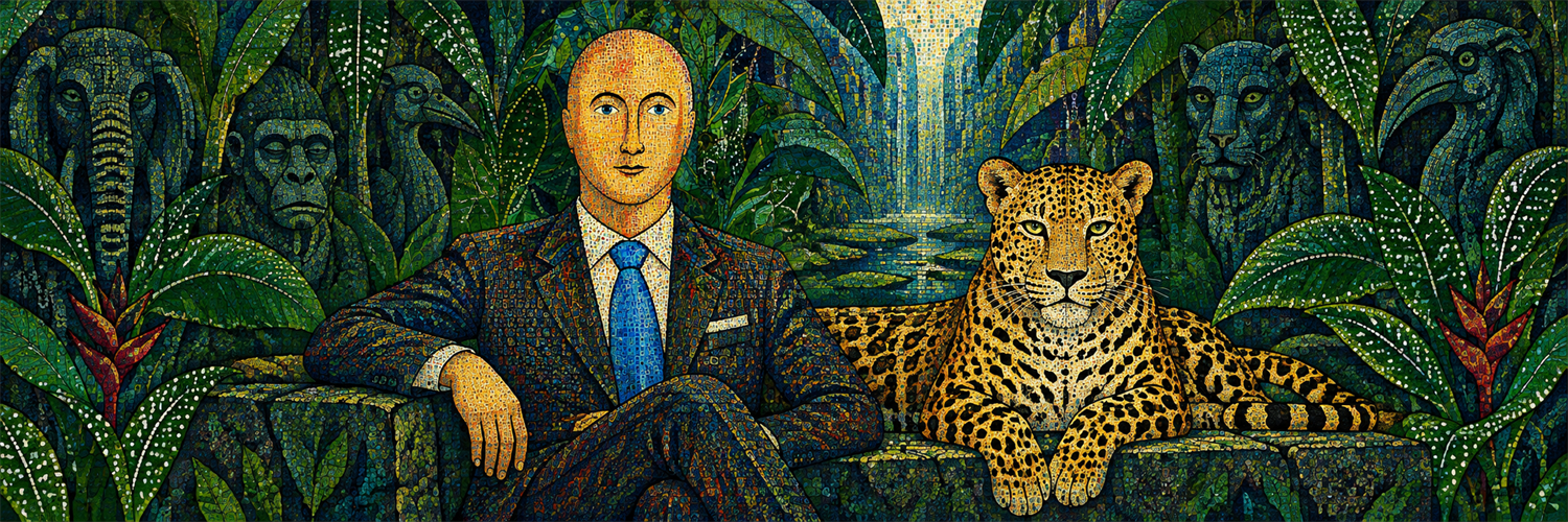 The LAPSZN Envoy and leopard in the mosaic jungle council